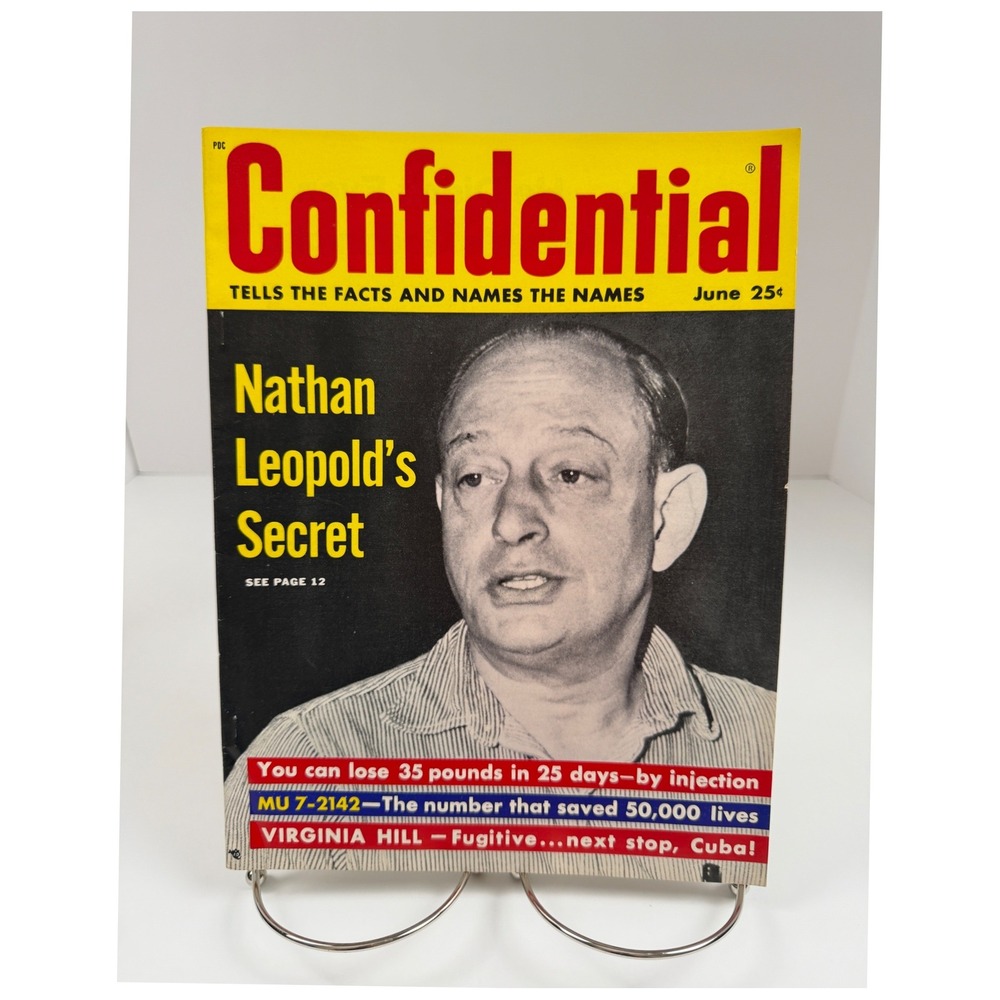 Vintage Confidential Magazine June 1958 Nathan Leopold Virginia Hill Crime